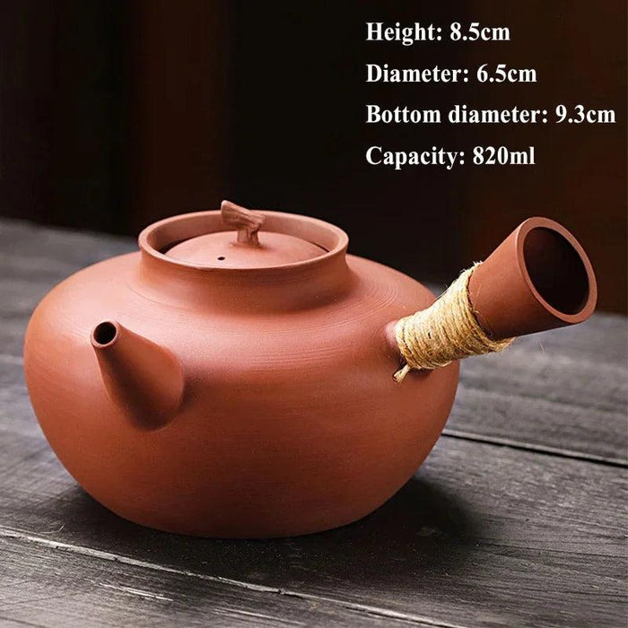 Sophisticated Cinnabar Clay Tea Pot with Electric Heater for Traditional Kung Fu Brewing