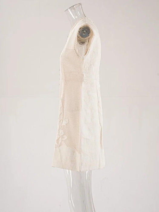 Lace Embroidered A-line Mini Dress for Women