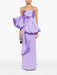 Customizable Elegant Strapless Purple Evening Dress with Pleated Design for Women