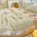 Korean Lace Premium Washed Cotton Summer Quilt Set – Four-Piece Elegance