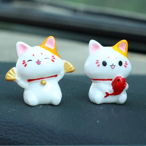 Lucky Cat Dashboard Charms - Maneki Neko Car Accessories for Good Fortune