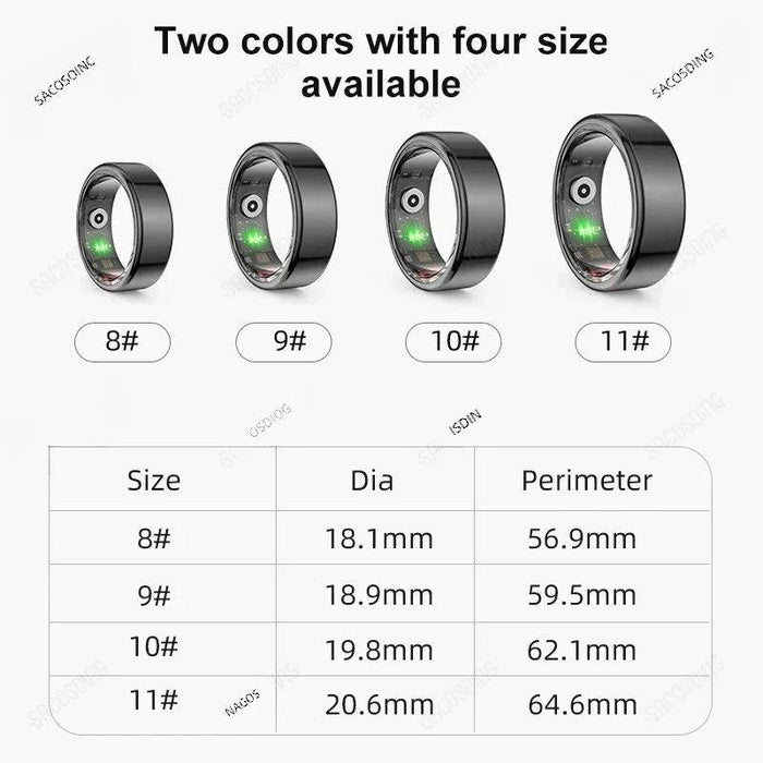 Advanced QRing Health & Fitness Monitor Ring - Comprehensive Heart Rate, Oxygen, Sleep & Activity Tracking