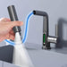 LED Waterfall Faucet with Temperature Display and Rotating Pull-Out Sprayer