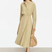 Chic A-Line Long-Sleeve Midi Dress for Women - Essential Autumn Office Wear