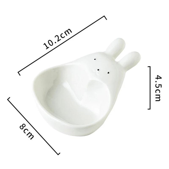 Charming Rabbit Handle Ceramic Seasoning Bowl - Elevate Your Dining Aesthetics