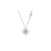 Sunburst Serenity Sterling Silver Necklace with Lab-Grown Diamond Hexagram Pendant: Chic Jewelry for Women