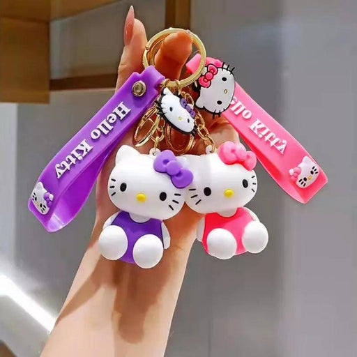 Charming Hello Kitty Silicone Keychain for Car Enthusiasts