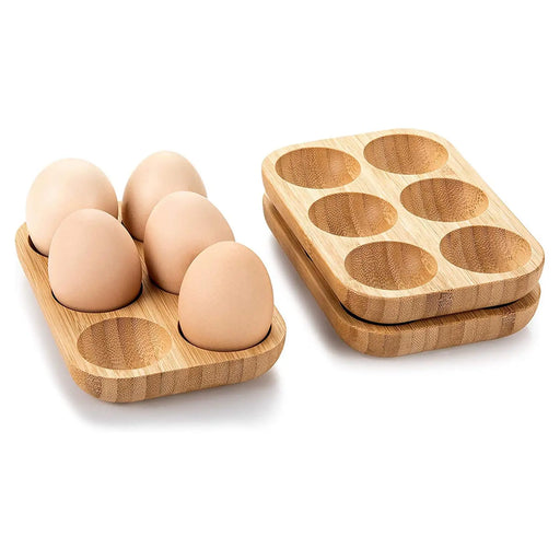 Elegant Double Row Wooden Egg Holder for Stylish Kitchen Organization