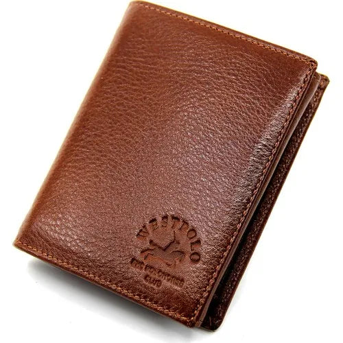 West Polo Taba Men's Genuine Leather Wallet with Coin Compartment - Free Shipping and Gift Box Included