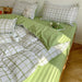 Ins Green Grid Bedding Set