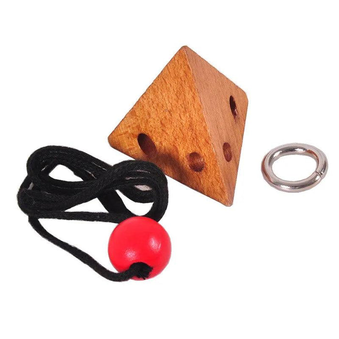 Montessori Wooden Luban Kong Ming Lock Puzzle - Challenging Brain Teaser for All Ages, Entertaining IQ Boosting Game