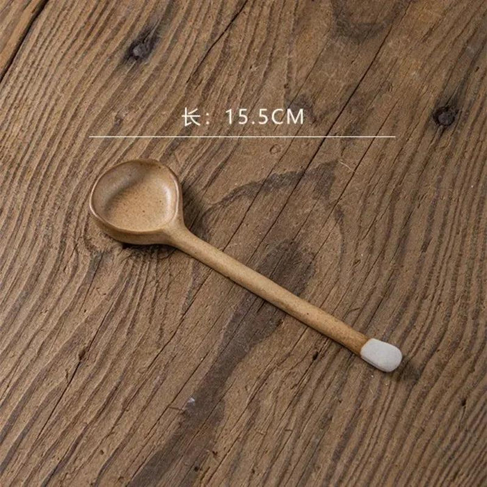 Sophisticated Long-Handled Japanese Ceramic Ladle - A Must-Have Dining Accessory