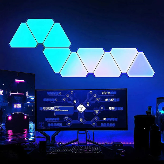 Quantum Triangle DIY LED Smart Wall Light - App-Controlled RGB Lamp