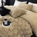 Luxury Black Plush Shaggy Bedding Set - 4 Piece Velvet Duvet Cover Collection