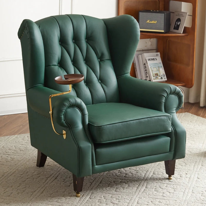 Elegant Leather Wingback Chair for Modern Living Areas