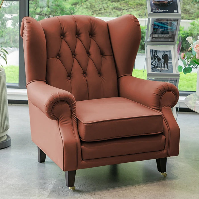 Elegant Leather Wingback Chair for Modern Living Areas