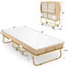 Gold Portable Memory Foam Guest Bed - Foldable Rollaway Bed for Adults