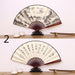 Vintage Silk Folding Fan with Bamboo Handle - Stunning Handheld Accessory for Celebrations and Home Sophistication