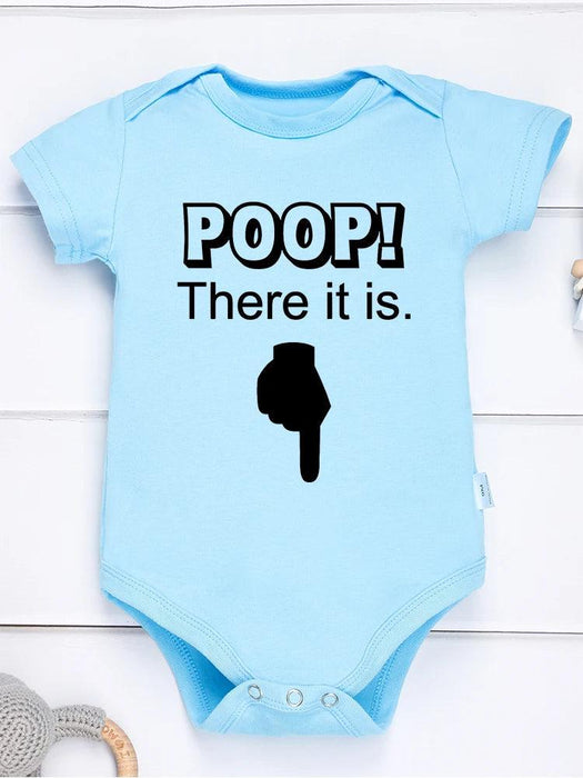 "Poop There It Is!" Funny Cotton Infant Romper - Unisex Baby Onesie