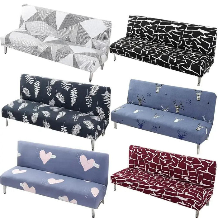 Elegant Stretch Slipcover for Futon Sofa with Stylish Print