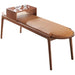 Elegant Leather-Upholstered Solid Wood Bench with Hidden Shoe Storage