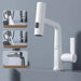 LED Waterfall Faucet with Temperature Display and Rotating Pull-Out Sprayer