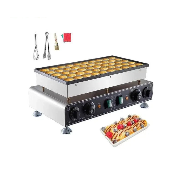 Electric Mini Pancake Maker with 50PCS Capacity - Commercial Grade Waffle Machine for Home and Restaurants