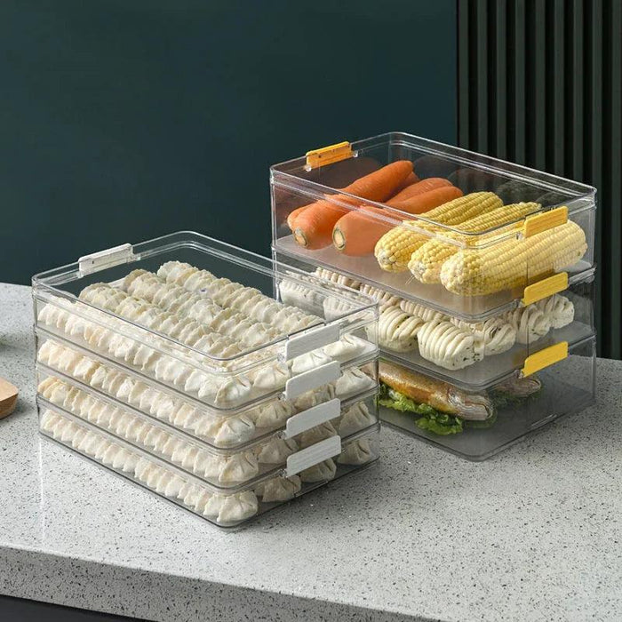 Kitchen Storage Solution Set: Freezer-Safe Box for Fresh Bread, Dumplings, and Vegetables