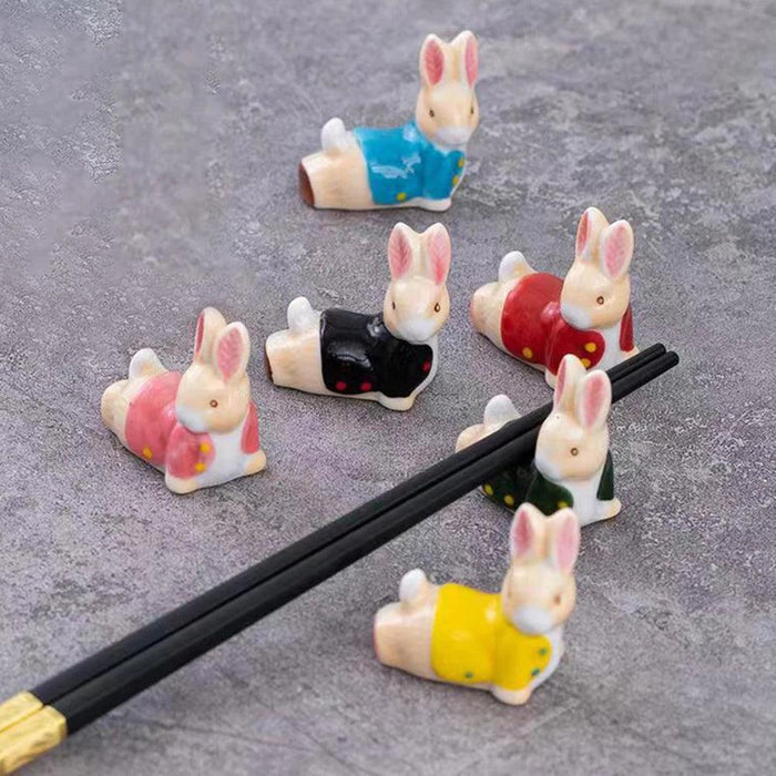 Adorable Japanese Ceramic Rabbit Chopstick Rest for Dining and Home Decor