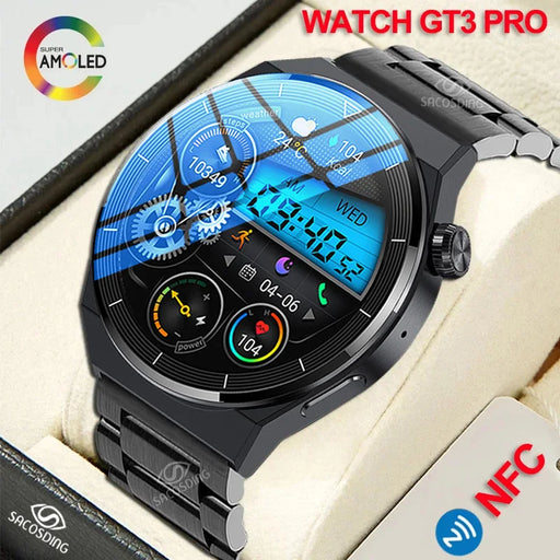 GT3 Pro NFC Smart Watch: Advanced Bluetooth Calling, Tracking, Voice Control, IP68 Waterproof & More!