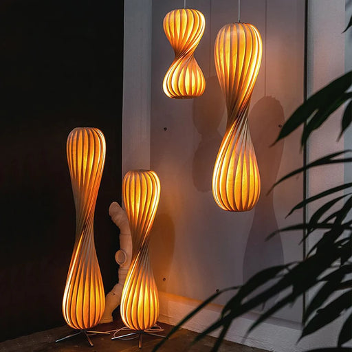 Wabi Sabi Inspired Wooden Floor Lamp for Stylish Home Lighting