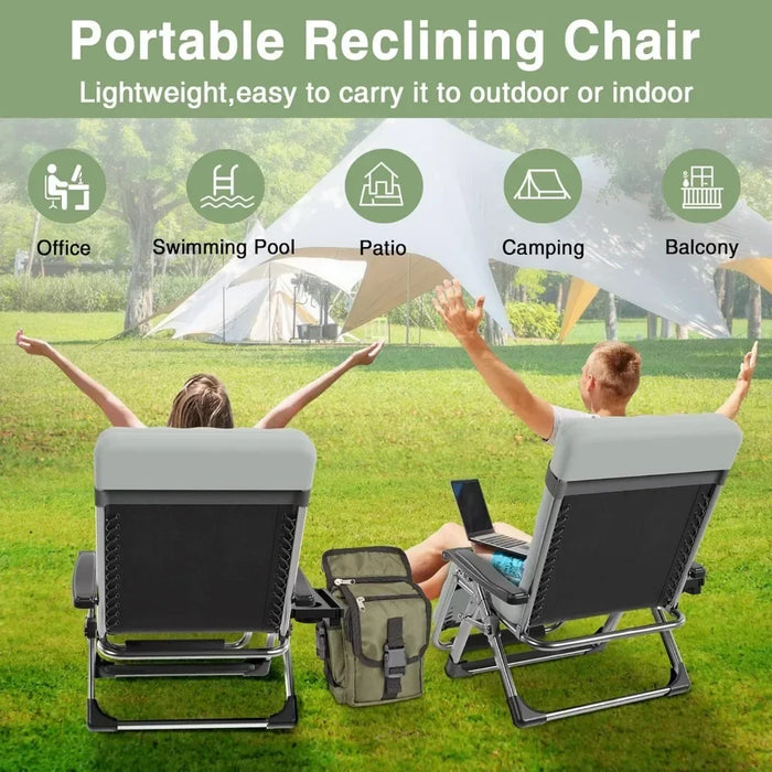 Zero Gravity Lawn Chair with Detachable Cushion and Adjustable Recline - Sturdy Design with Free Shipping