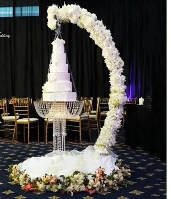 Majestic Crystal Cake Swing Arch for Exquisite Event Decor