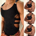 Men's Fashion-Forward Adjustable Slim-Fit Knitted Crop Top with Trendy Side Cutouts