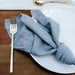 Chic Hand-Torn Organic Cotton Napkins in Slate Blue - Set of 12