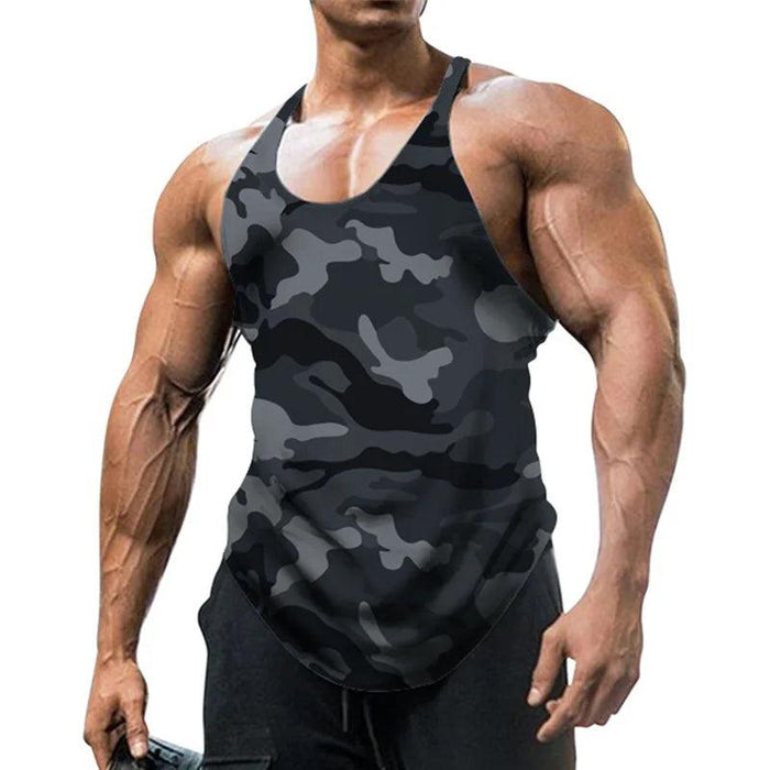 Men's Camo Sleeveless Fitness Tank Top - Ultimate Summer Workout Vest