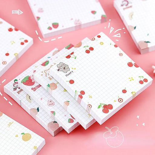 Whimsical Animal and Fruit Sticky Notes Set for Fun and Organized Productivity
