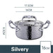 Golden Print Stainless Steel Hot Pot for Single Serving - 16cm Induction Cooker Compatible