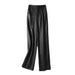 Chic High-Waist Sheepskin Leather Pants - Essential Fashion for Every Season