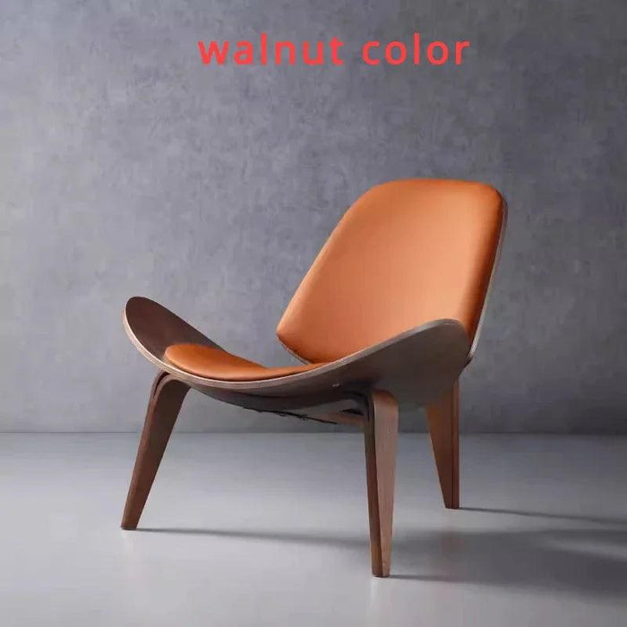 Nordic Artistic Solid Wood Lounge Chair with Unique Airplane Shell Design