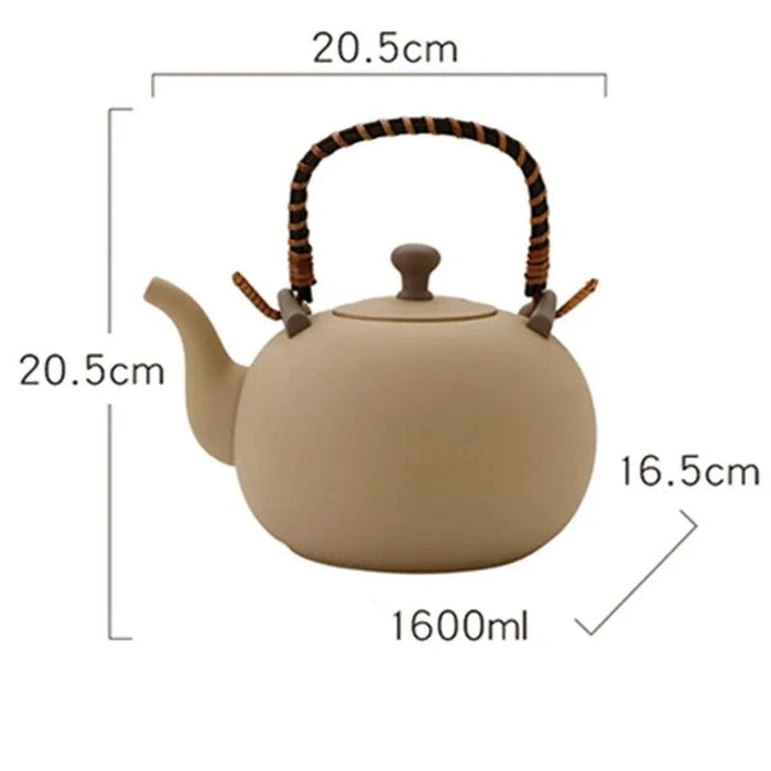 Artisan Clay Tea Set with Classic Kettle and Kung Fu Teapot for Elegant Brewing