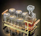 Artisan Crystal Wine and Whiskey Glass Set with Stylish Display Rack