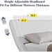 Chic White PU Leather Full-Size Bed Frame with Adjustable Sleigh Headboard for Ultimate Comfort