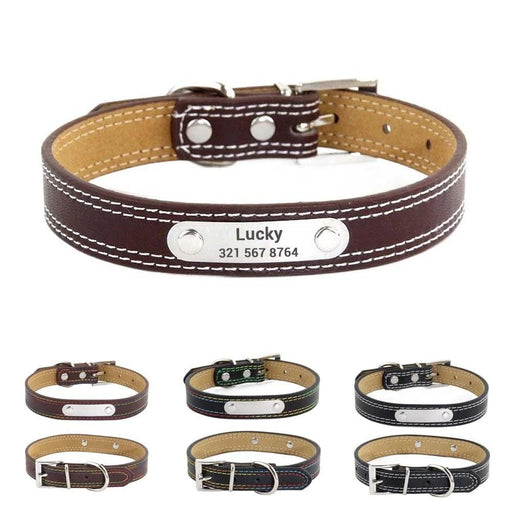 Glamorous Personalized Engraved Leather Dog Collar with Sparkling Accents