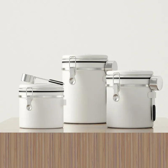 Stylish Stainless Steel Coffee Bean Canister with Date Tracker and Carbon Release Valve