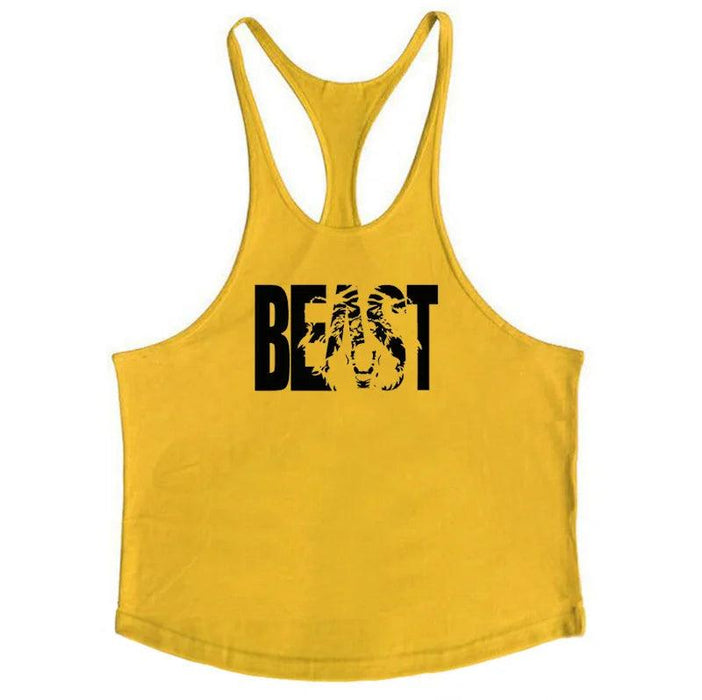 Men's Sleeveless Cotton Tank Top for Bodybuilding and Fitness - Muscle Stringer Vest