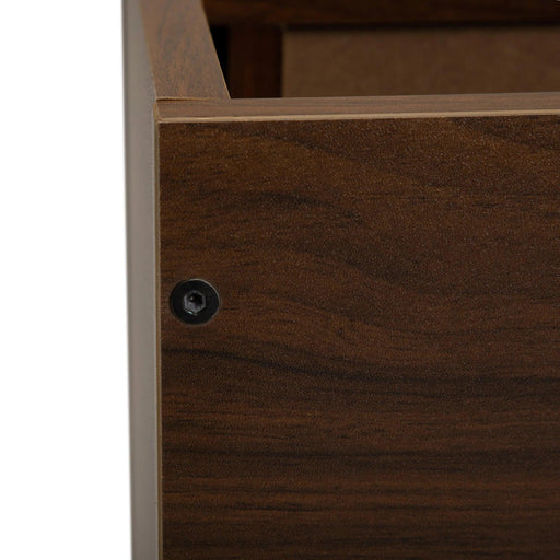 Sleek Walnut Wall-Mounted Nightstand with Dual Drawer Storage