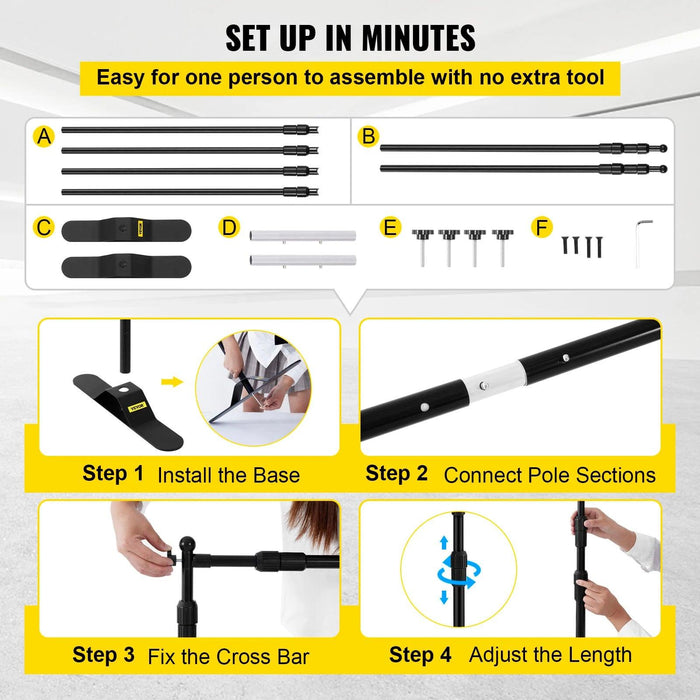 8ft Adjustable Photography Backdrop Stand with Carrying Case for Events
