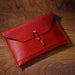 Retro Cowhide Leather Laptop Sleeve with Multi-Functional Storage