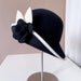 Elegant Camellia Wool Felt Top Hat - Women's Autumn/Winter Fashion Essential